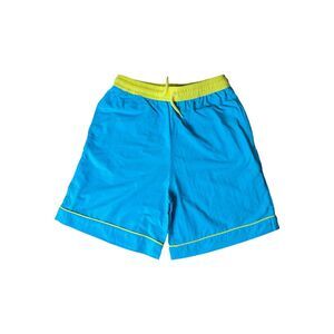 NWT The Sunday Collective Kids Board Shorts Blue Yellow Swim Trunks 10-11Y